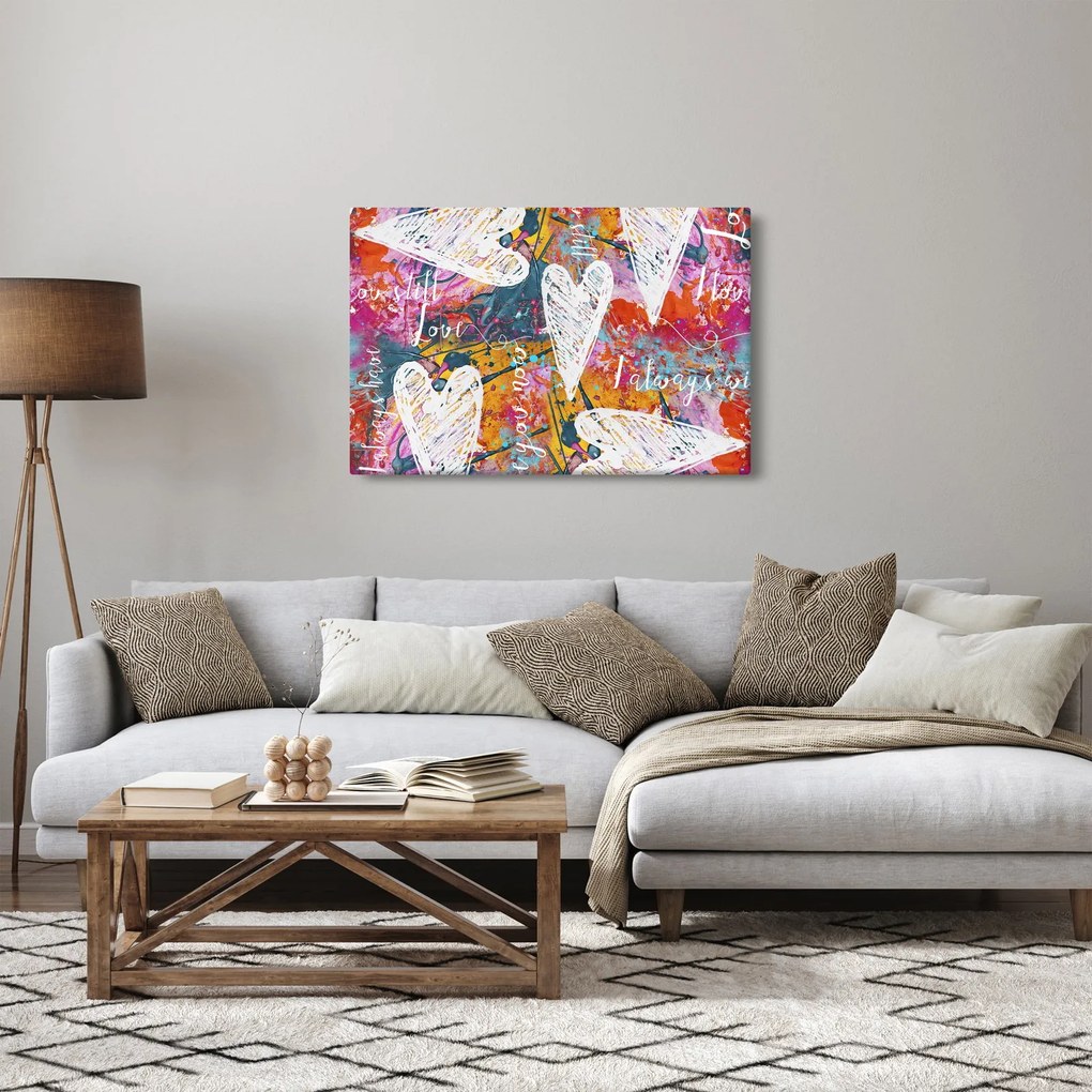Tablou - Inima pe un fundal abstract (90x60 cm)