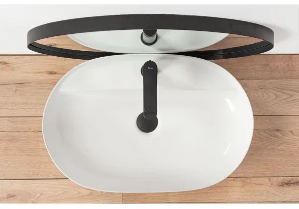 REA-U7900 - Lavoar AURA pentru blat, 40,5 x 60,5 cm, ceramică/ alb lucios