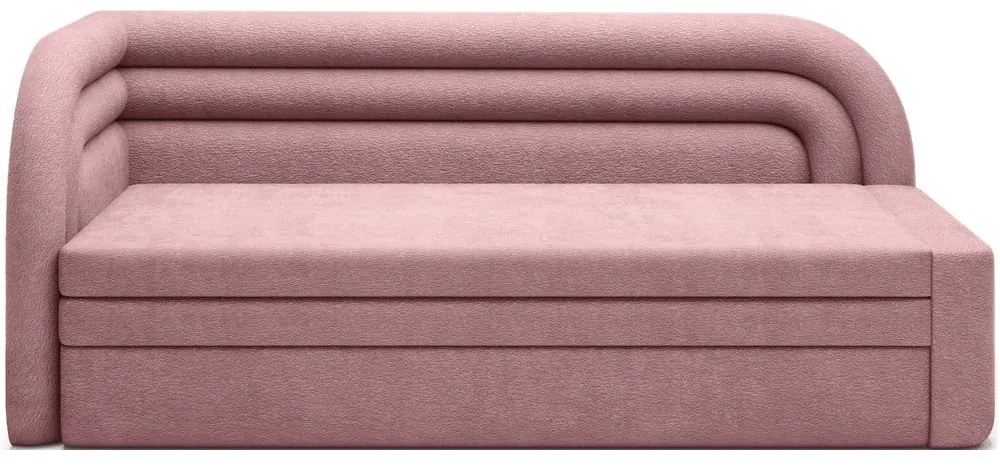 Canapea roz extensibilă/cu spațiu de depozitare cu tapițerie din chenille cu colț pe partea stângă 223 cm Fabillo – ELTAP