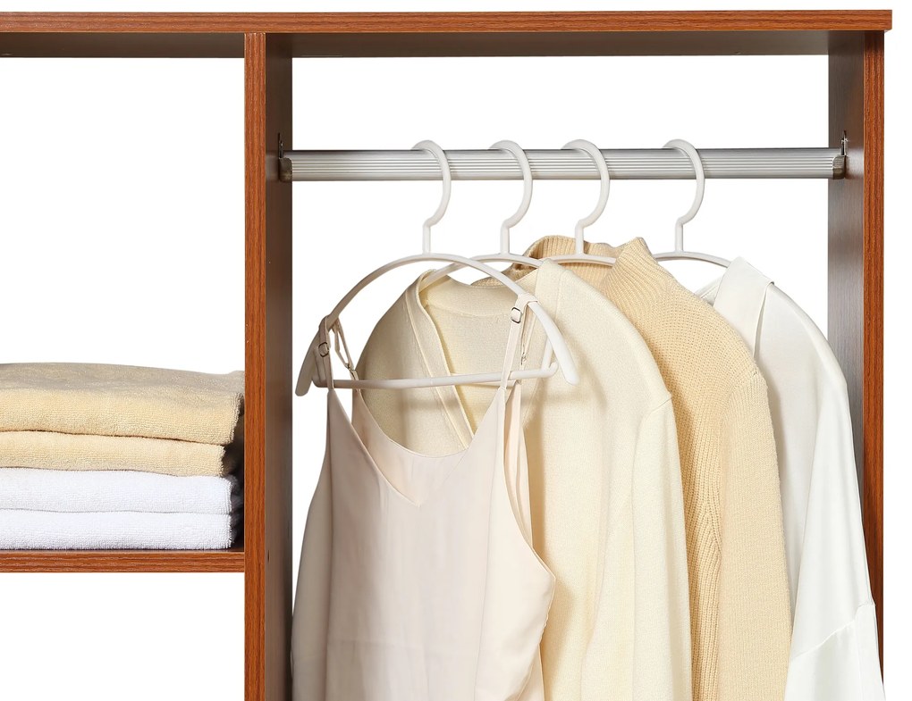 HOMCOM Dulap Penderie Dulap Depozitare Mobil Plăci de Particule Culoare Nuc | Aosom Romania