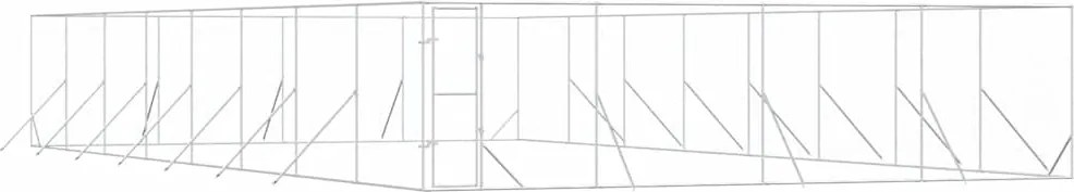 vidaXL Padoc de exterior pentru câini argintiu 8x16x2m oțel galvanizat
