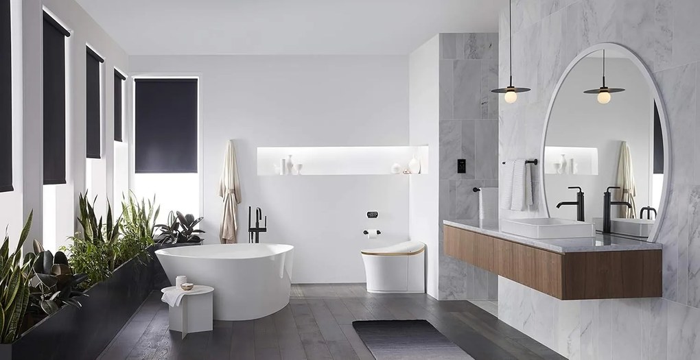 Baterie de podea negru, design elegant și modern – Perfectă pentru un interior contemporan.