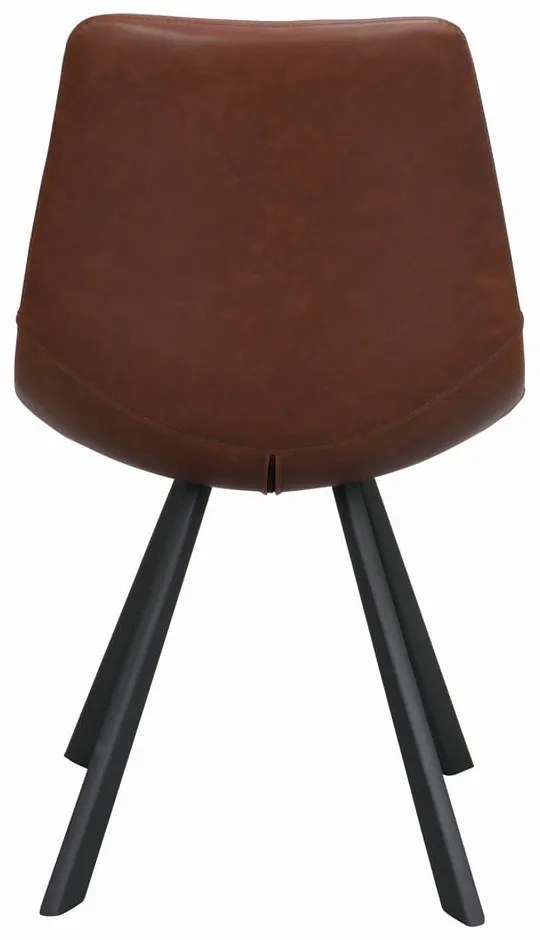 Scaun de dining cu picioare negre Rowico Alpha, maro