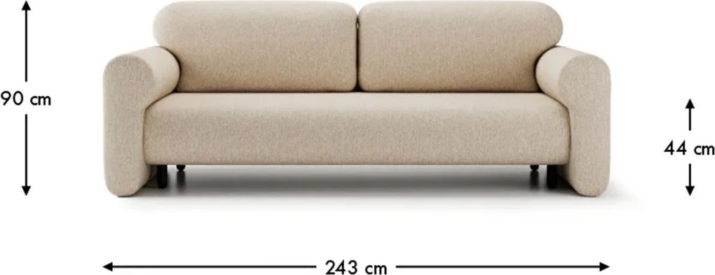 Canapea lemn masiv Messalinna 243x113 cm