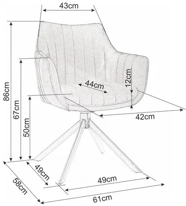Scaun de bucaterie Azalia Velvet, portocaliu/negru