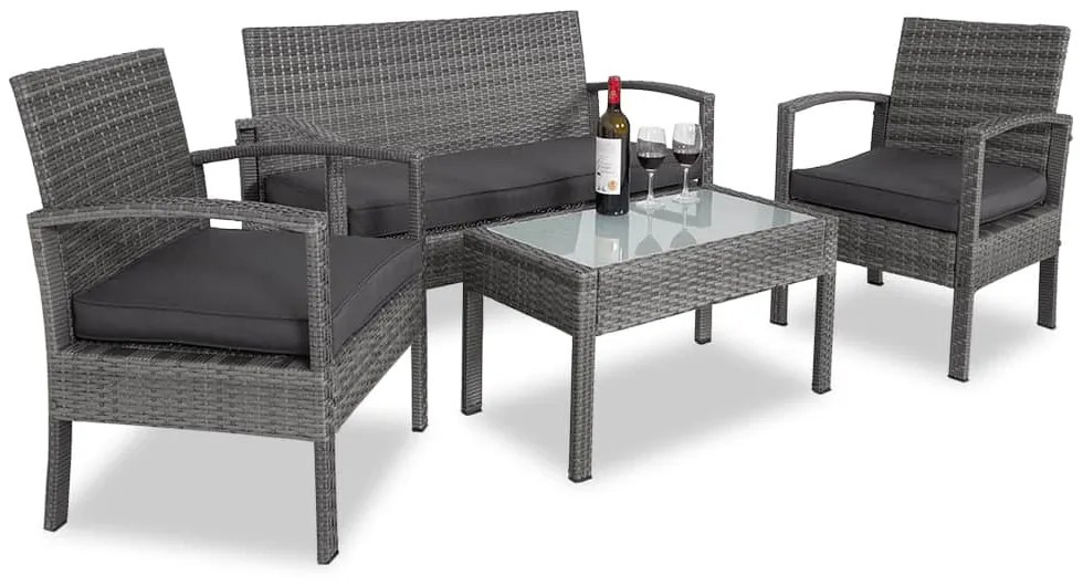 Deuba Set canapele de gradina - perne gri, antracit