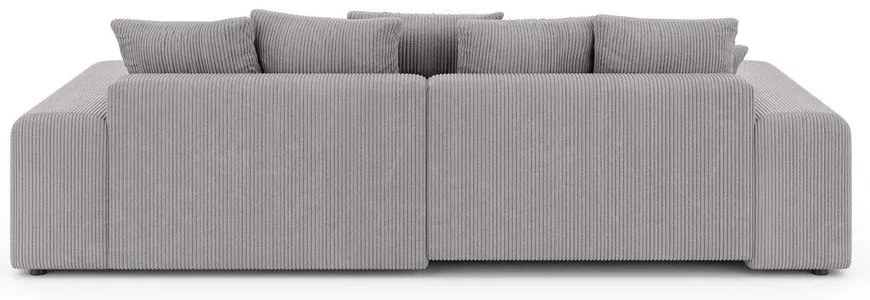 Colțar gri deschis extensibil/cu spațiu de depozitare cu tapițerie din catifea reiată (cu colț variabil) Luma – Ropez