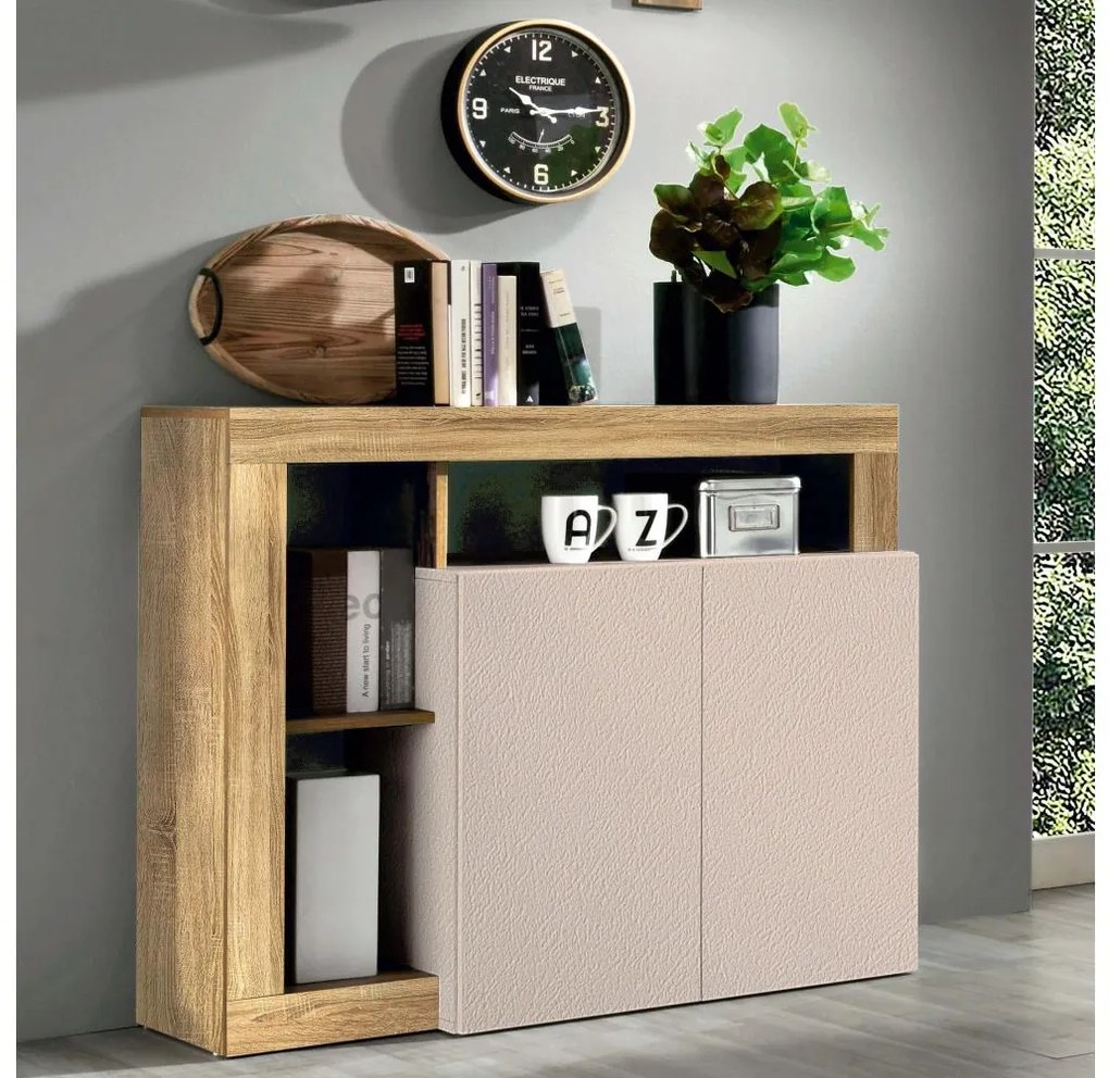 Comodă LENOR, cașmir/stejar deschis