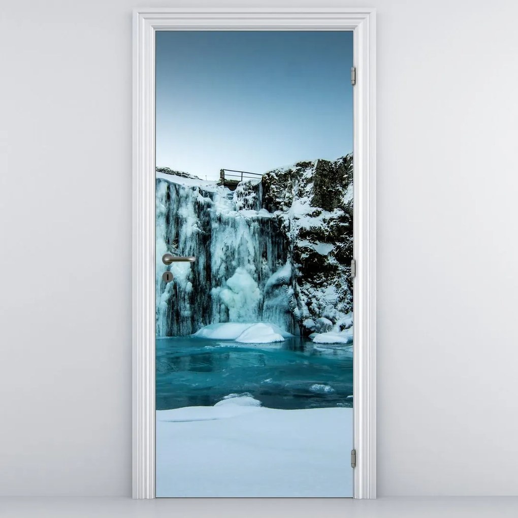 Fototapet pentru ușă - Cascadă înghețată (95x205cm)