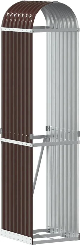 vidaXL Suport pentru bușteni, maro, 40x45x170 cm, oțel galvanizat