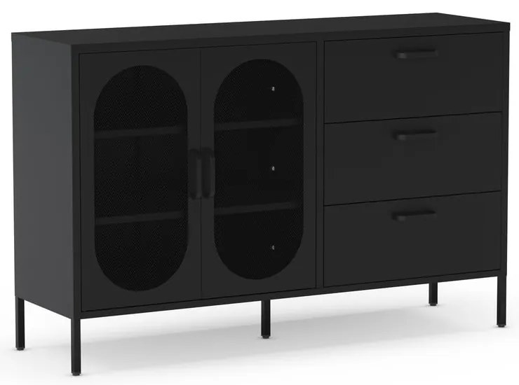 Comodă neagră 140x90 cm Diora – Marckeric