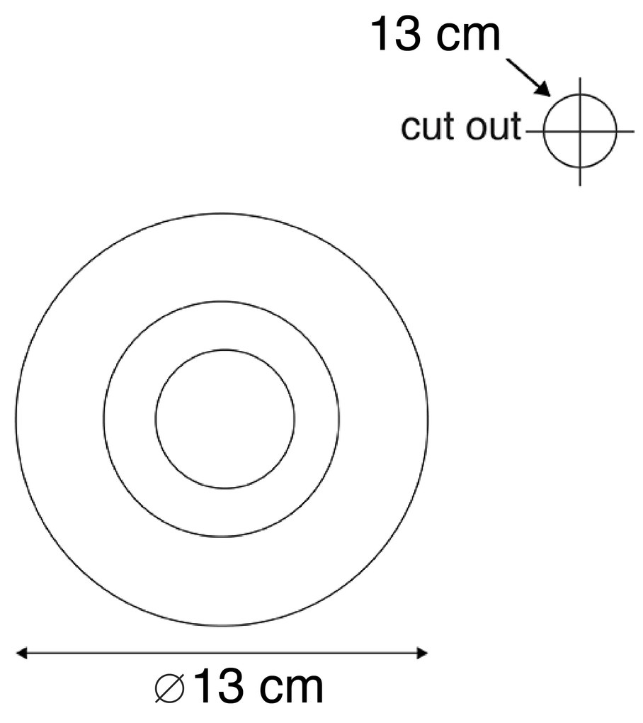 Spot încastrat inteligent alb 13cm rotund, inclusiv Wifi GU10 50mm - Gypsy
