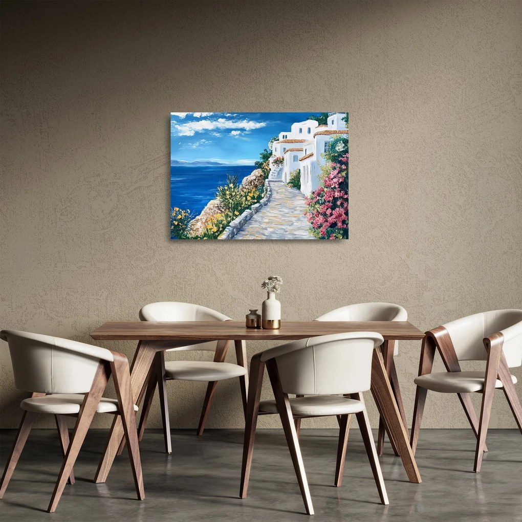 Tablou pe sticlă - Alee lângă mare (70x50 cm)