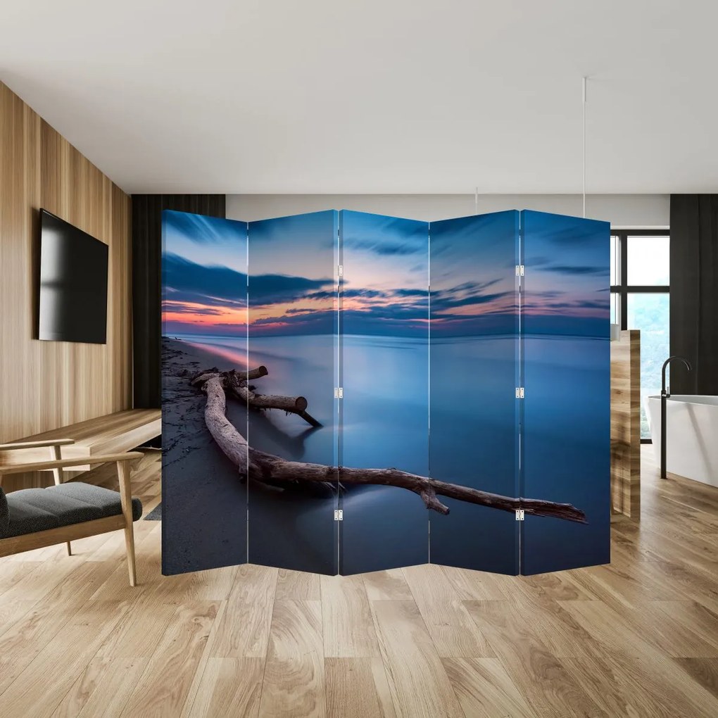 Paravan - Plaja în apus de soare (210x170 cm)
