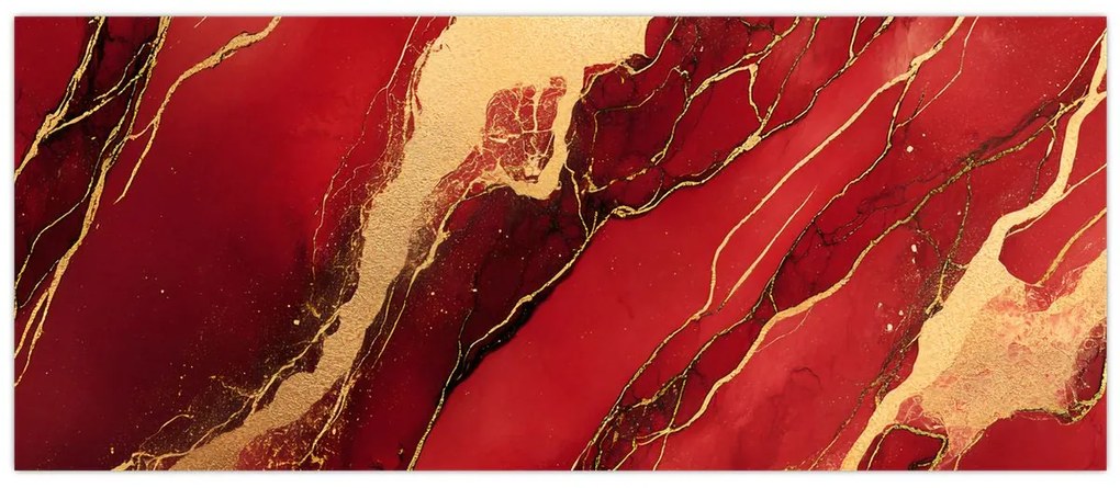 Tablou - Marmură roșu-auriu (120x50 cm)