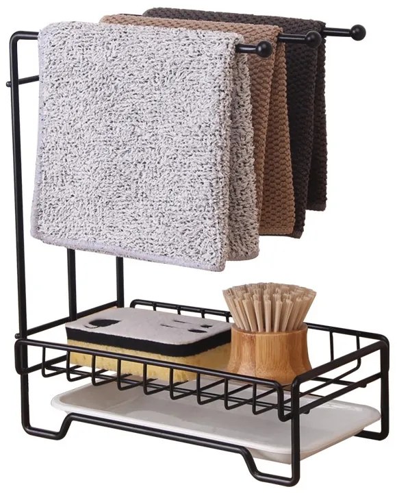 Organizator bucatarie Livit, Artima, metal, negru, 15 x 24 x 30 cm