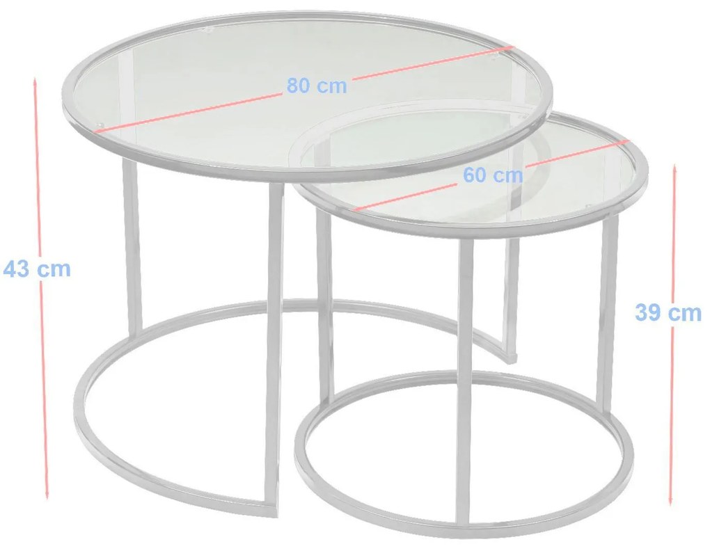 Set măsuțe cafea Belende (alb + sticlă). 1127424