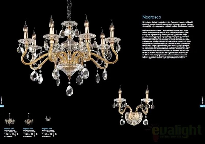 Aplica de perete cristal Venezian Negresco AP2 087757