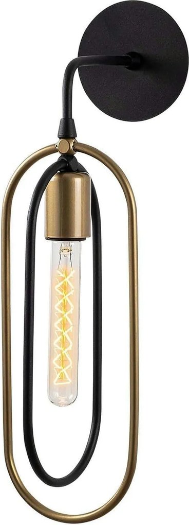 Lampa perete CERCO 3151, negru/auriu, metal, 14x17x45 cm