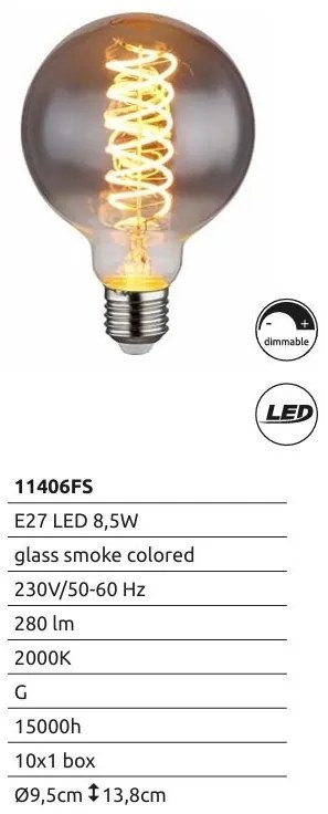 Bec dimabil LED E27 8,5W 280lm 2000K