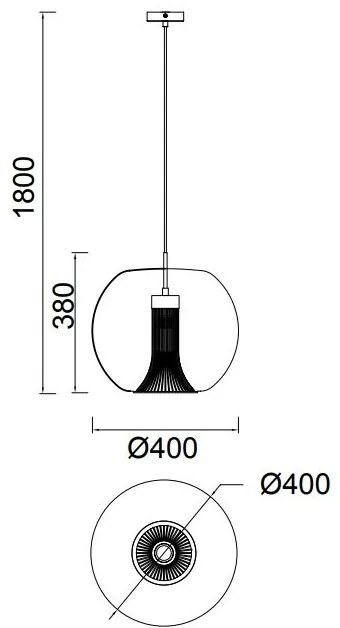 Lustra, Pendul design modern KRISS negru/ crom