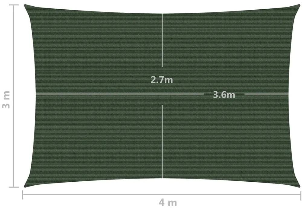 Parasolar, verde inchis, 3x4 m, HDPE, 160 g m   Morkegronn, 3 x 4 m