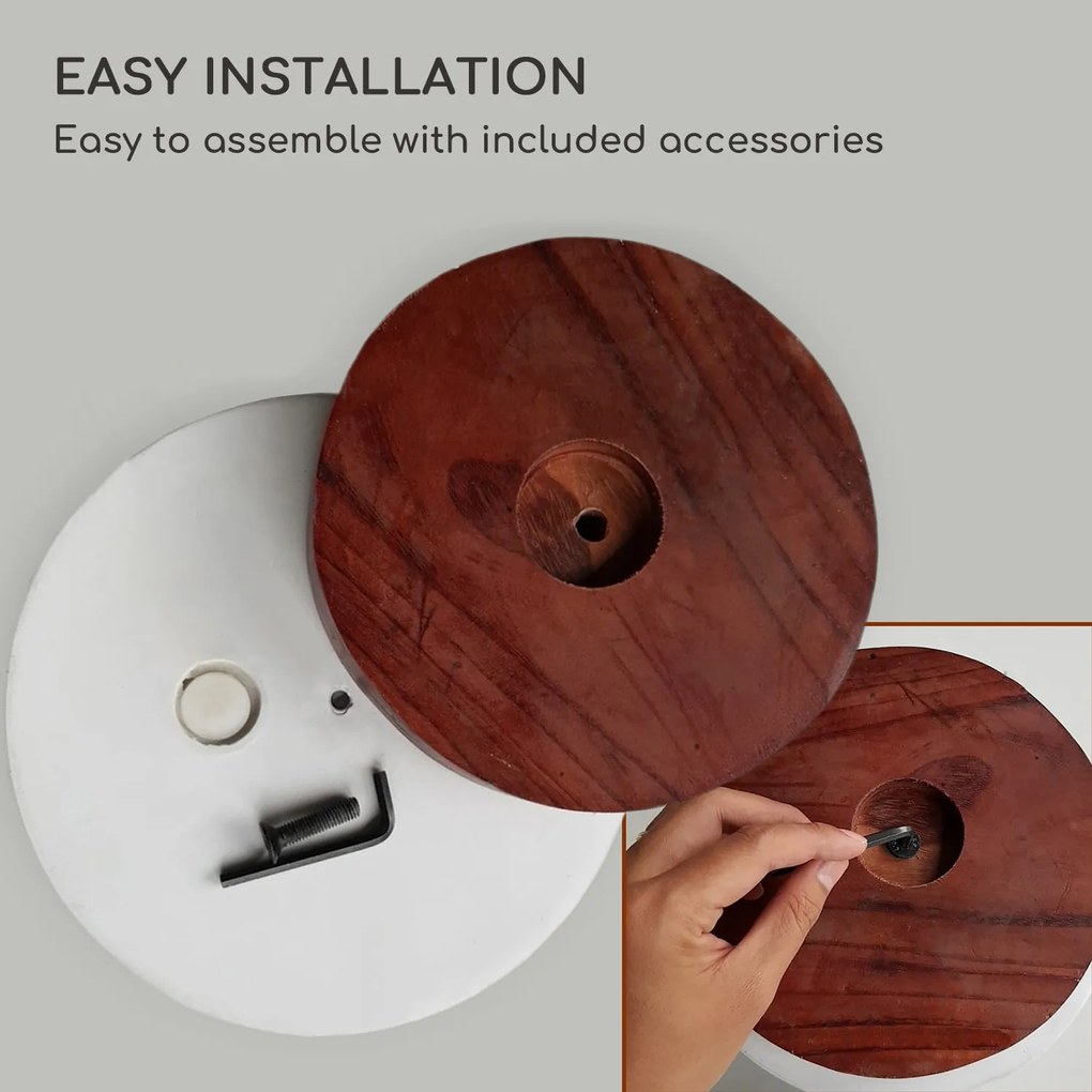 Enspijk, ghivece pentru flori, set de 2 bucăți, 2 mărimi, lemn de nuc, Polystone, produse manual