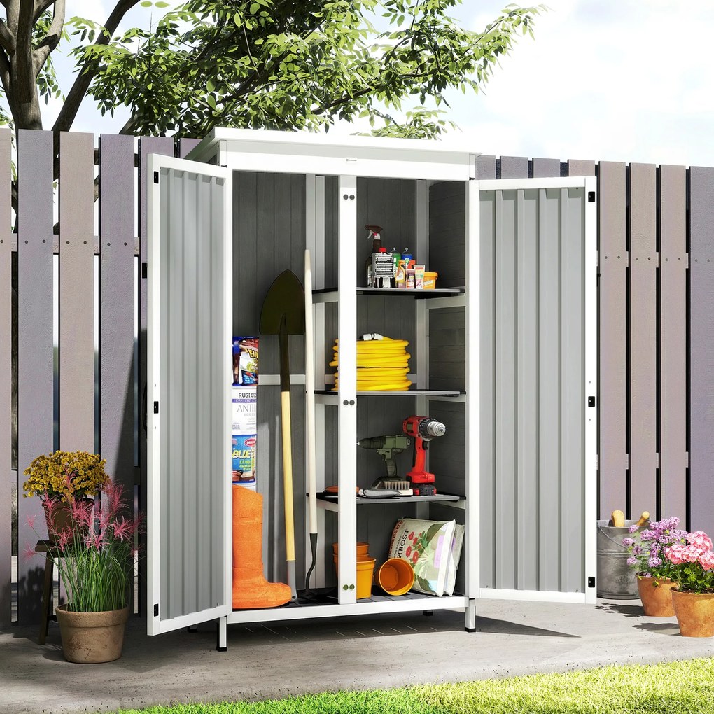 Outsunny Dulap de Exterior pentru Unelte cu 3 Rafturi Detasabile | Aosom Romania