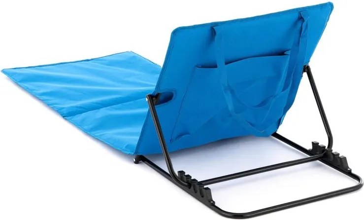 Saltea de plajă reglabilă cu spătar, albastră, 2 bucăți
