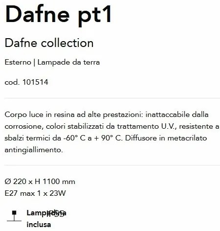 Stalp de exterior, H-110cm Dafne pt1 negru