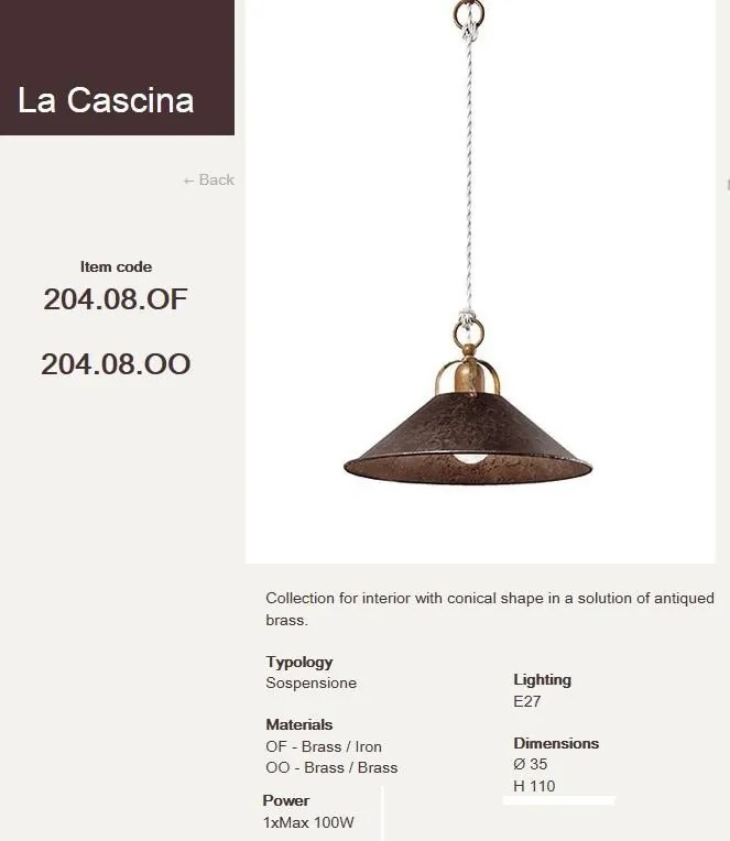 Lustra, Pendul rustic fabricat manual diam. 35cm La Cascina 204.08