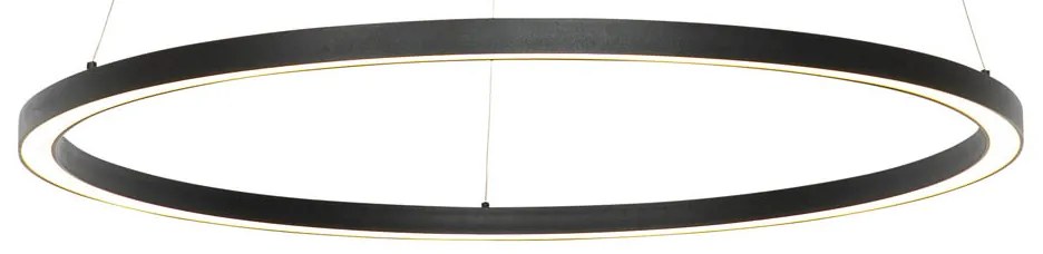 Lampă pendantă inteligentă neagră 80 cm cu LED și RGBW - Girello