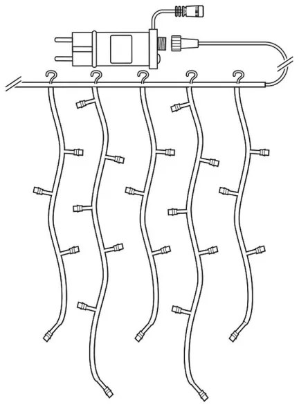Nedis WIFILXC01C180 - Perdea LED RGB, 180 LED, 7 funcții, 6 m, IP65, Wi-Fi Tuya