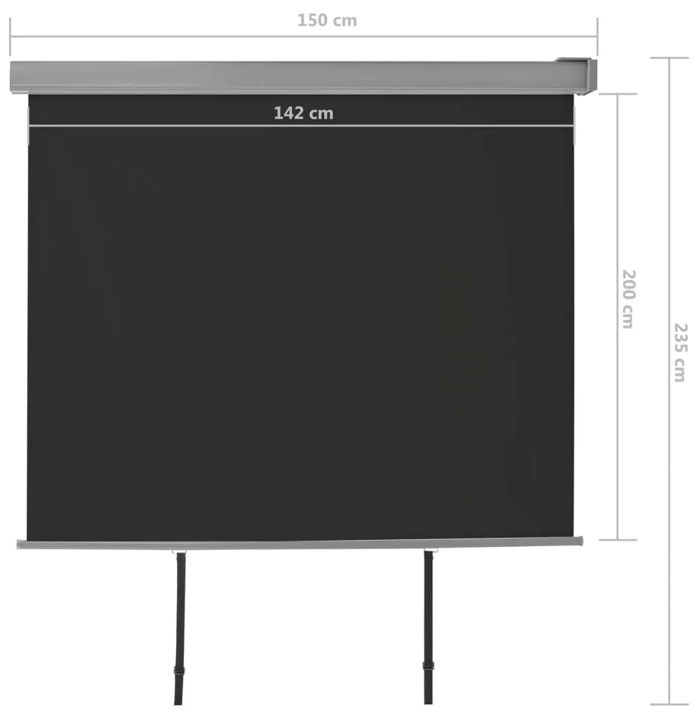 Copertina laterala multifunctionala balcon, negru, 150x200 cm Negru, 150 x 200 cm