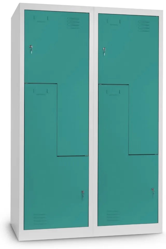 Dulap metalic Z, 120 x 50 x 180 cm, inchidere cilindrica, verde - ral 6033