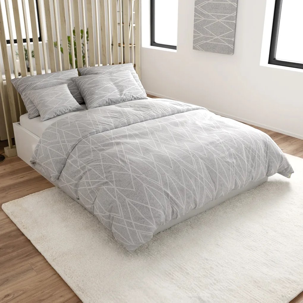 Lenjerie de pat din bumbac Renforce GRAY STRIPES gri Dimensiune lenjerie de pat: 70 x 90 cm | 140 x 200 cm