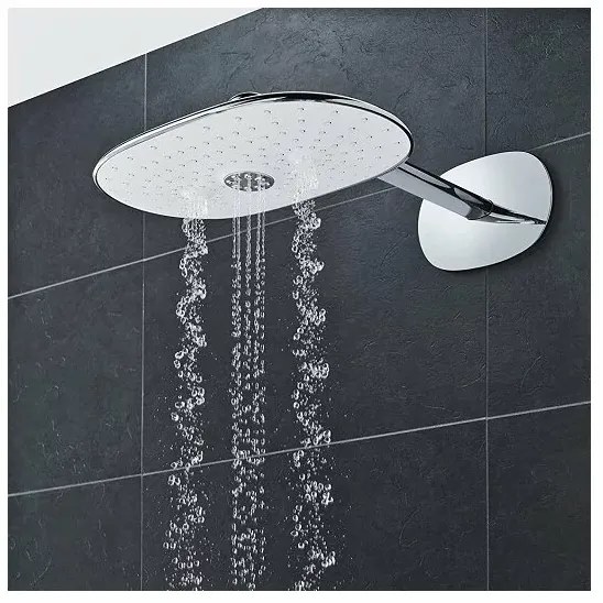 Sistem de dus cu termostat Grohe Rainshower Smartcontrol 360 Mono suprafata de pulverizare alba
