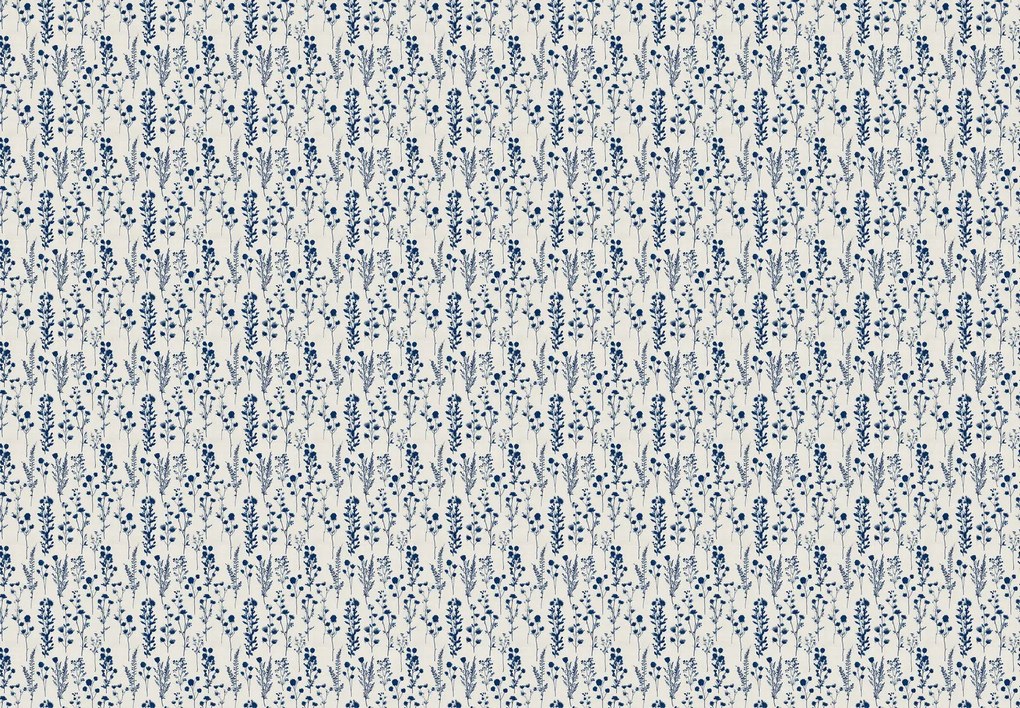 Fototapet - Flori albastre cu model (147x102 cm)