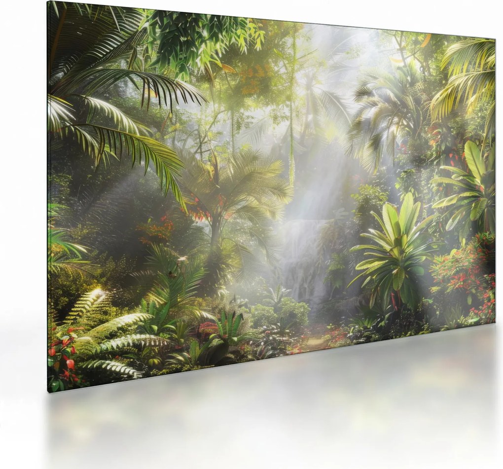 Tablou pe sticlă - Pădure tropicală (70x50 cm)