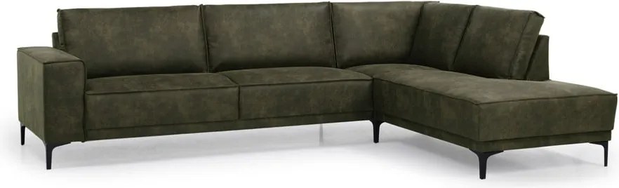 Colțar verde cu tapițerie din imitație de piele (colț pe partea dreaptă) Copenhagen – Scandic