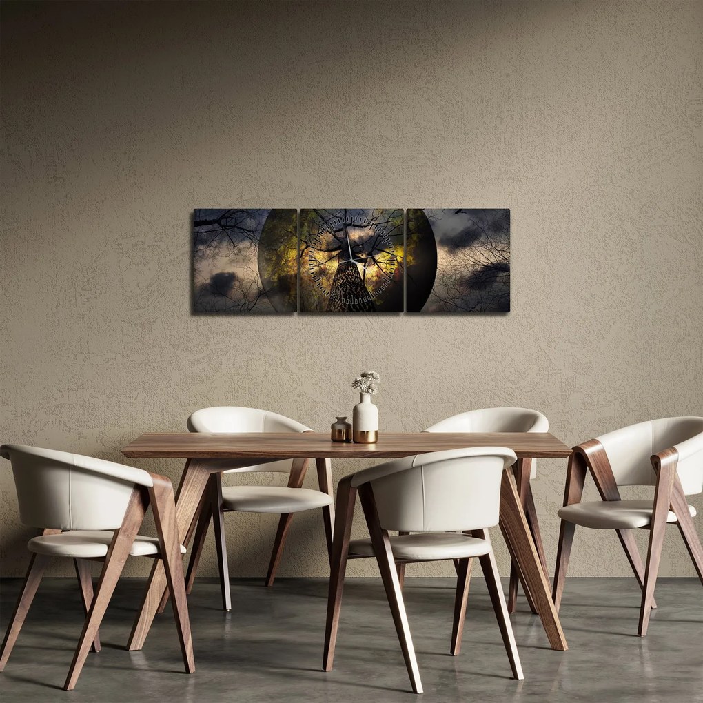 Tablou - Cerul enigmatic (cu ceas) (90x30 cm)