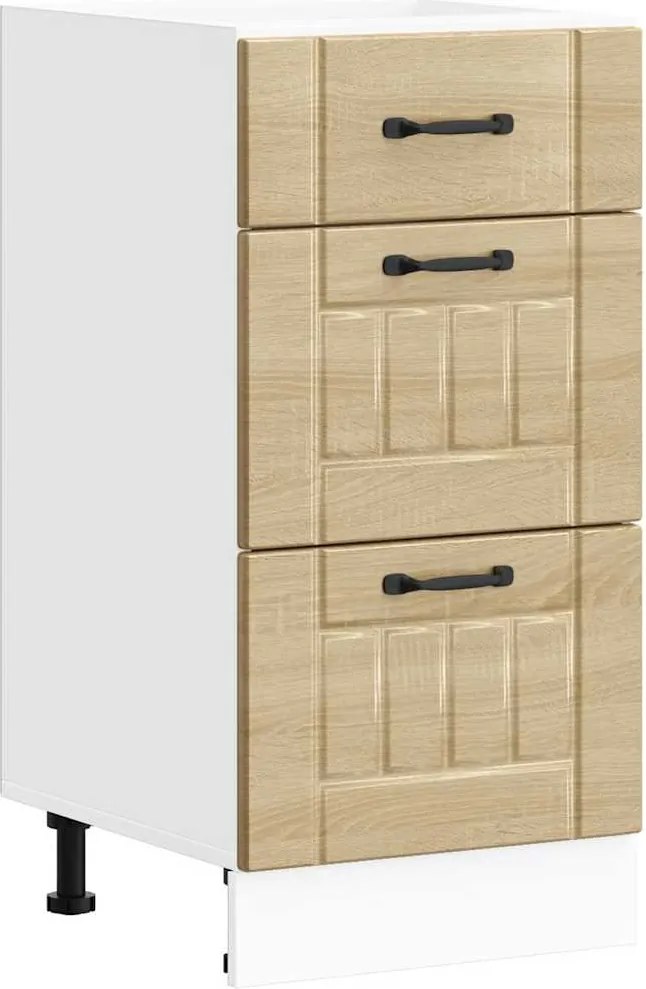 vidaXL Dulap de bază de bucătărie „Lucca” din lemn de stejar Sonoma