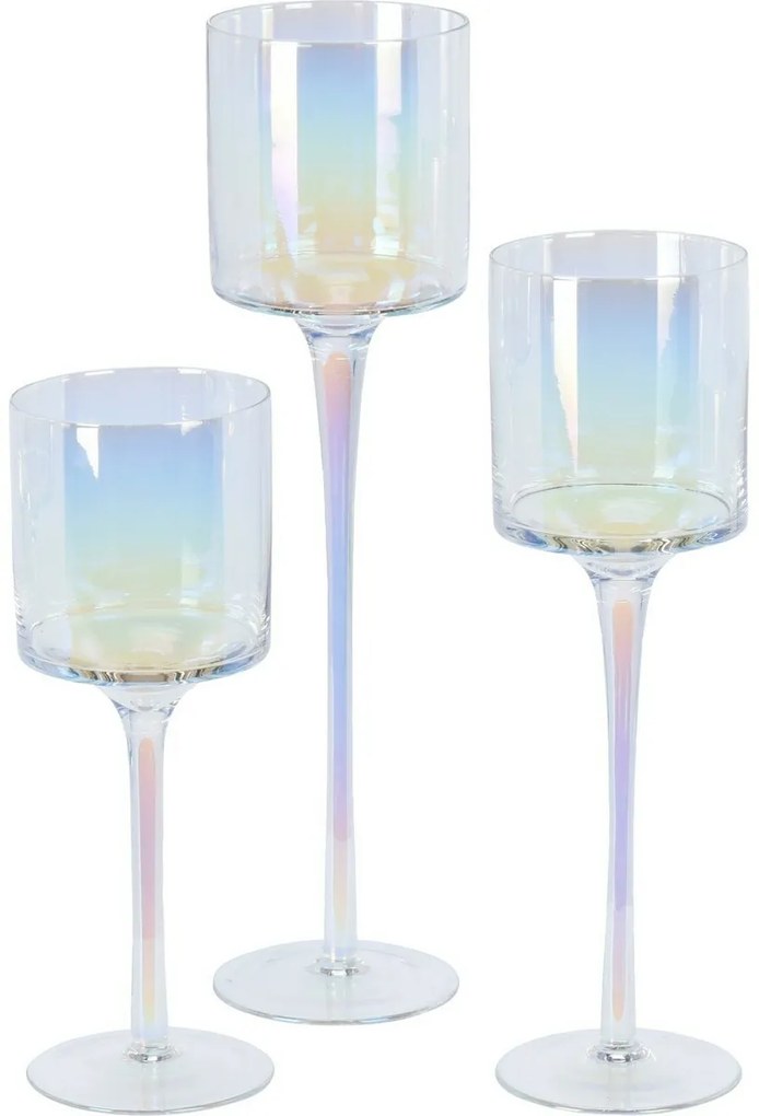 Set de sfeșnice decorative din sticlă Home andStyling, 3 bucăți