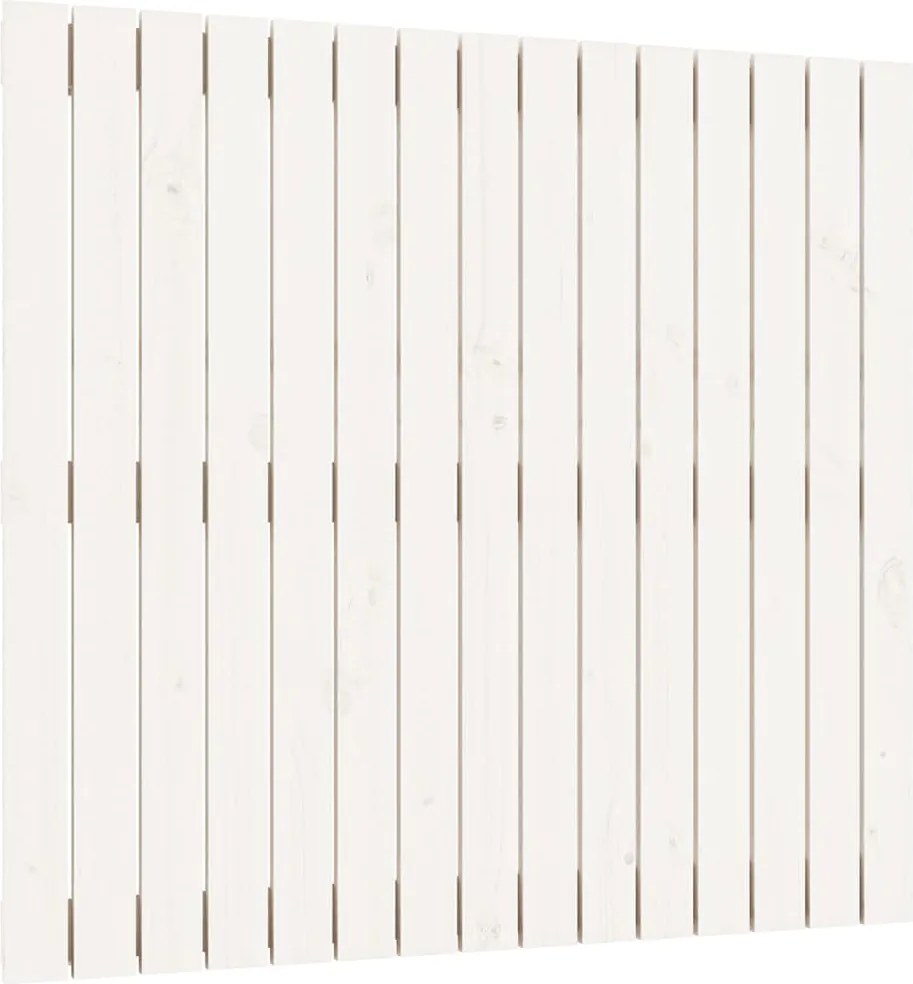vidaXL Tăblie de pat pentru perete, alb, 95,5x3x90 cm, lemn masiv pin