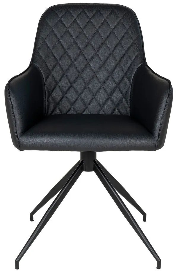 Scaun de sufragerie negru tapițat Harbo – House Nordic