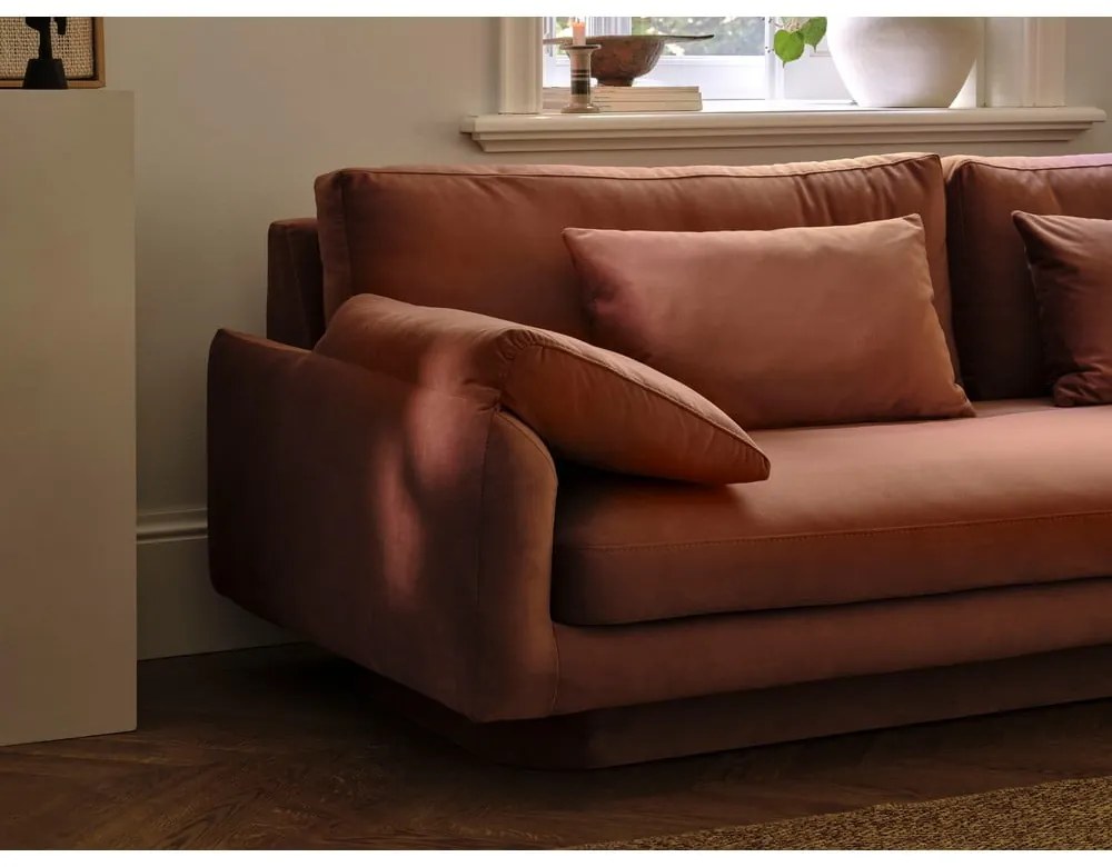 Canapea verde-deschis cu tapițerie din catifea 220 cm Torino – Micadoni