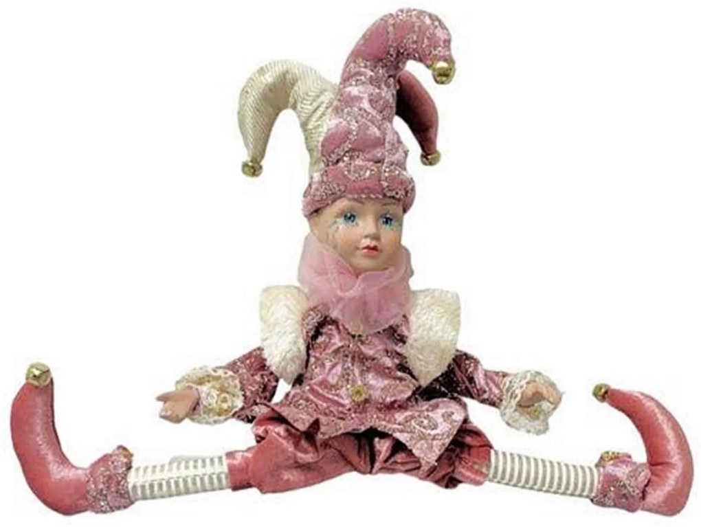 Figurina muzicala animata - Arlechin JOLLO, Roz, 45cm