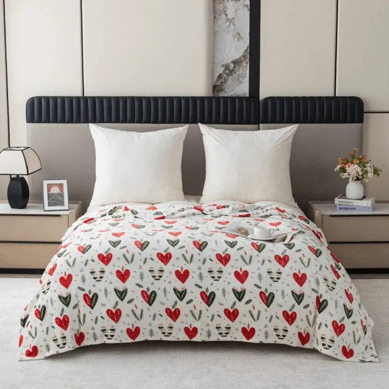 Patura Cocolino WINTER HEARTS, colorata Dimensiune: 200 x 220 cm