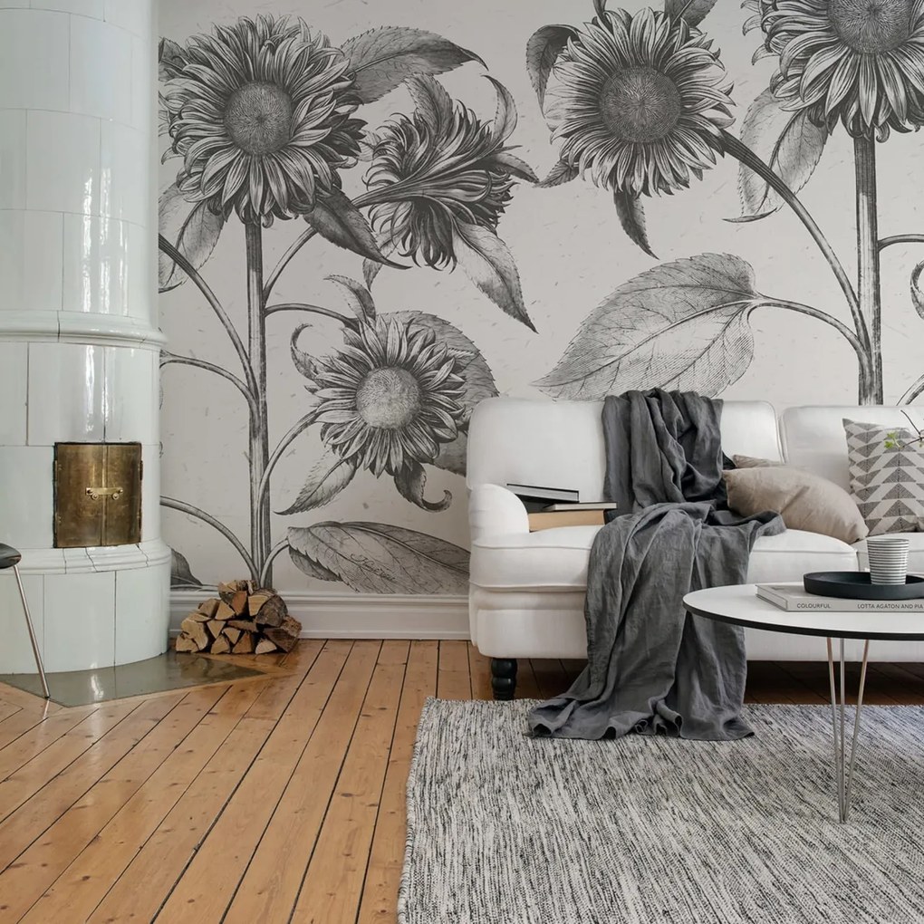 Fototapet, Sunflower, Beige, Rebel Walls