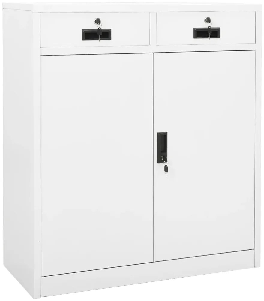 vidaXL Dulap de birou, alb, 90x40x102 cm, oțel